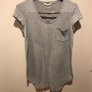 Anthropologie Gray Ribbon Detail Tee